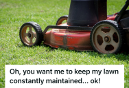 Homeowner Complied With Lawn Obsessed Neighbor’s Demands For Perfect Grass Height, So She Mowed A Subtle Pattern That Drove Him Crazy