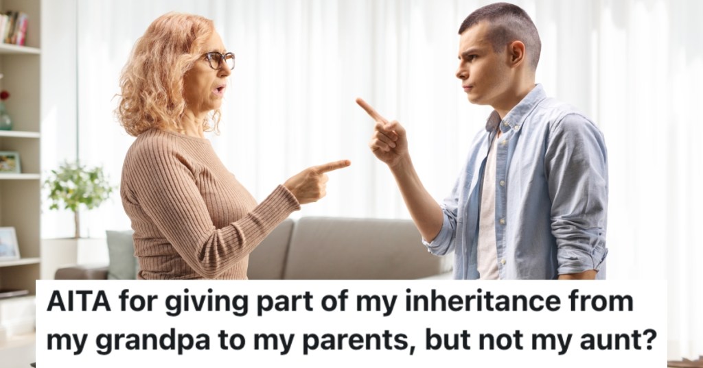 man arguing with older woman
