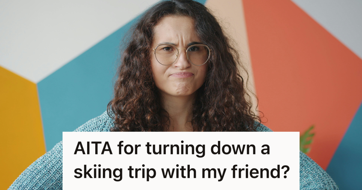 scowling woman in glasses