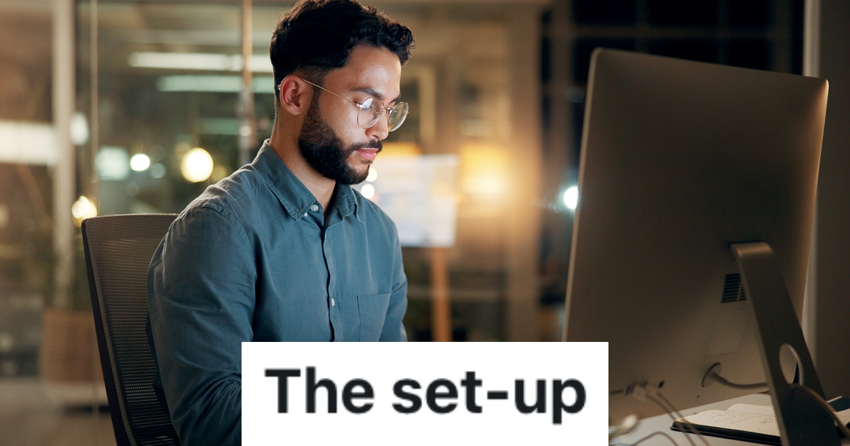 man working on a computer