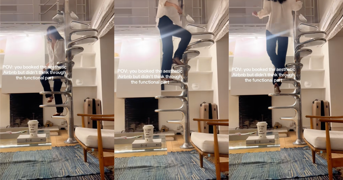 woman on a set of stairs