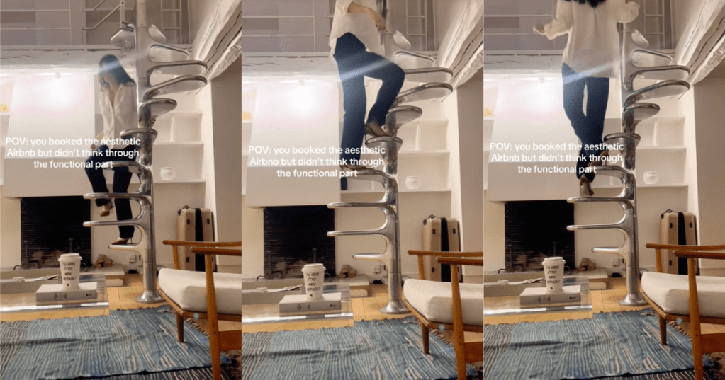 woman on a set of stairs