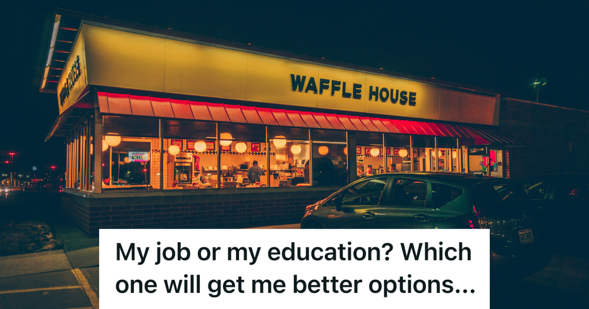 College Student Was Pressured To Choose A Fast Food Job Over Finals, So He Quit On The Spot And Walked Straight Toward A Better Future waffle house exterior