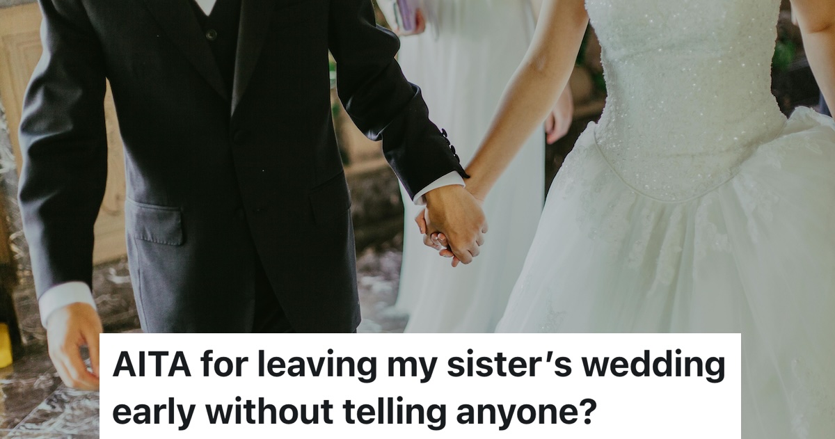bride and groom holding hands