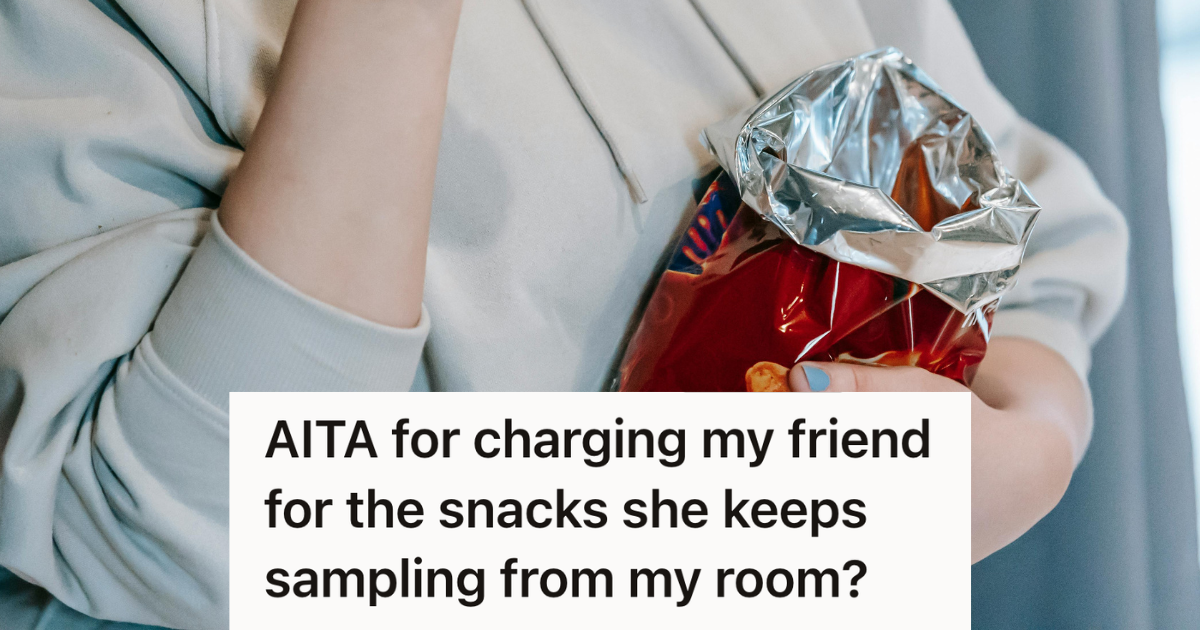 woman holding a bag of chips