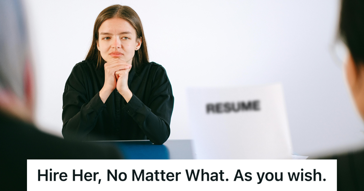 woman sitting in job interview