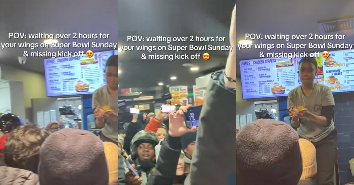A Football Fan Was Late For Her Super Bowl Party Because Of How Packed A Buffalo Wild Wings Restaurant Was people in a restaurant