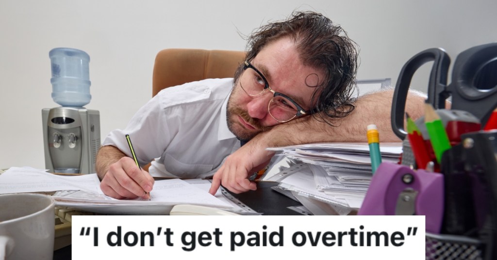 man sleeping on his desk