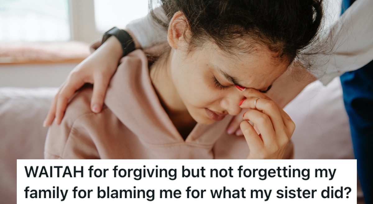 A woman being comforted