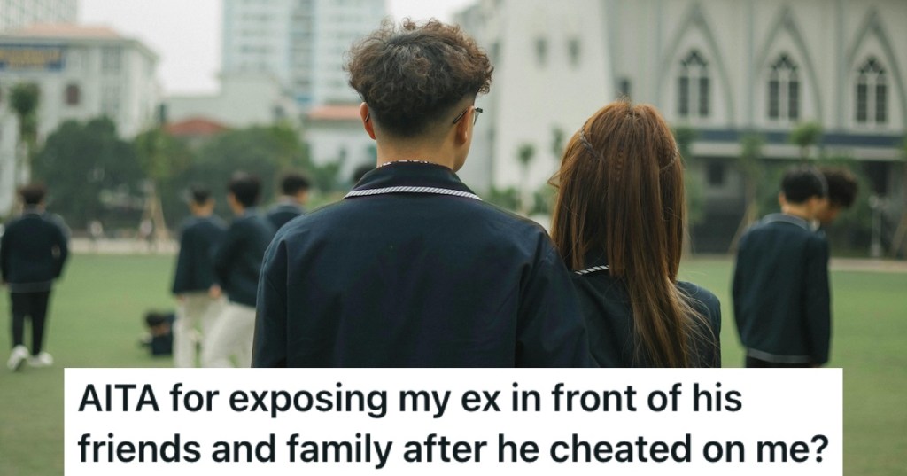 A young couple in school uniform