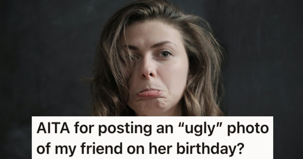A woman pulling a sad face