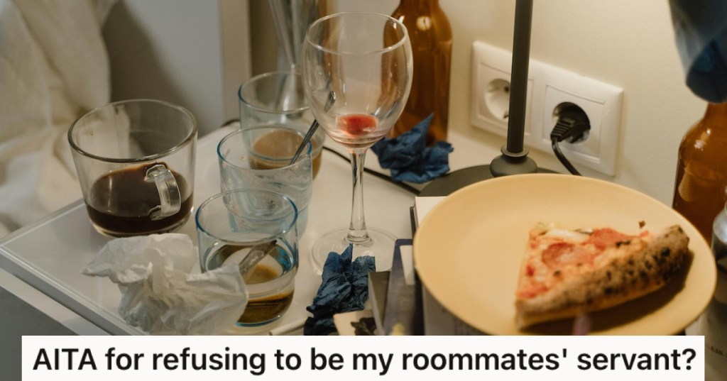 Dirty plates and glasses