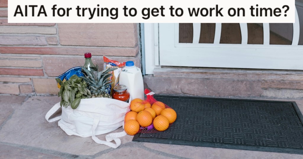 Groceries on a doorstep