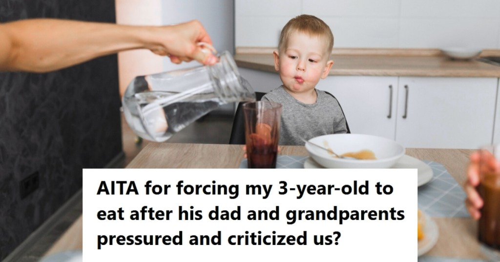 Toddler eating at the table