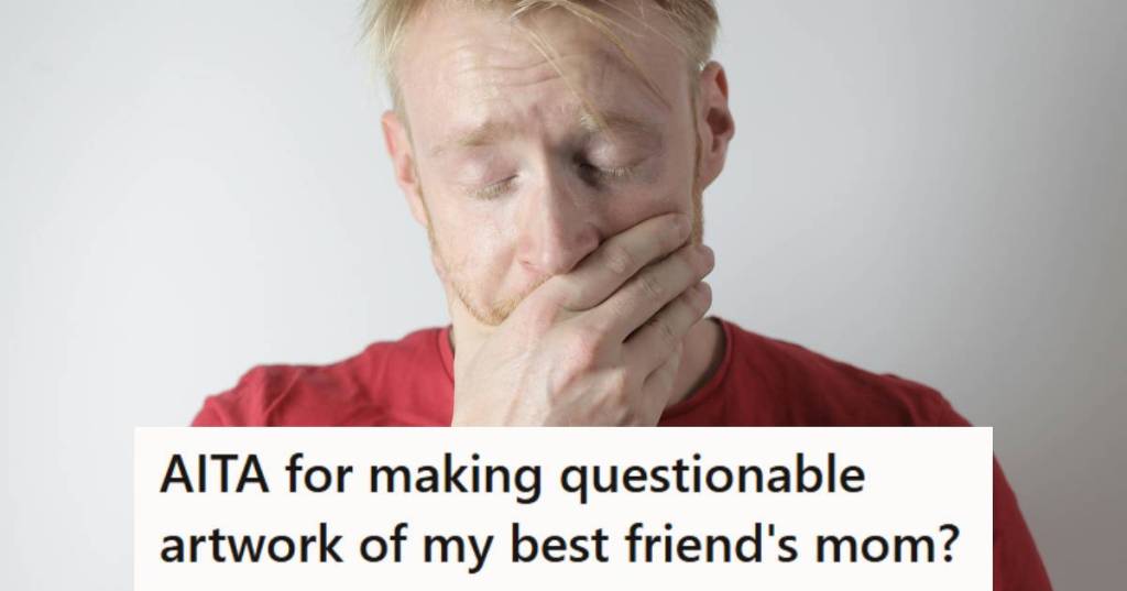 Man covering his mouth because he's embarrassed.