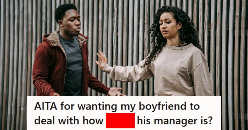 Woman putting her hand up to her boyfriend during a disagreement