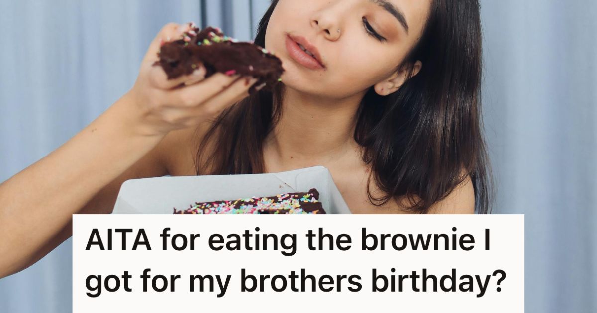 Woman eating chocolate cake