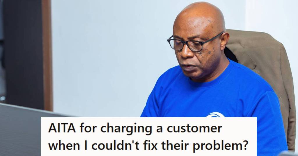 Tech support working trying to troubleshoot someone's PC