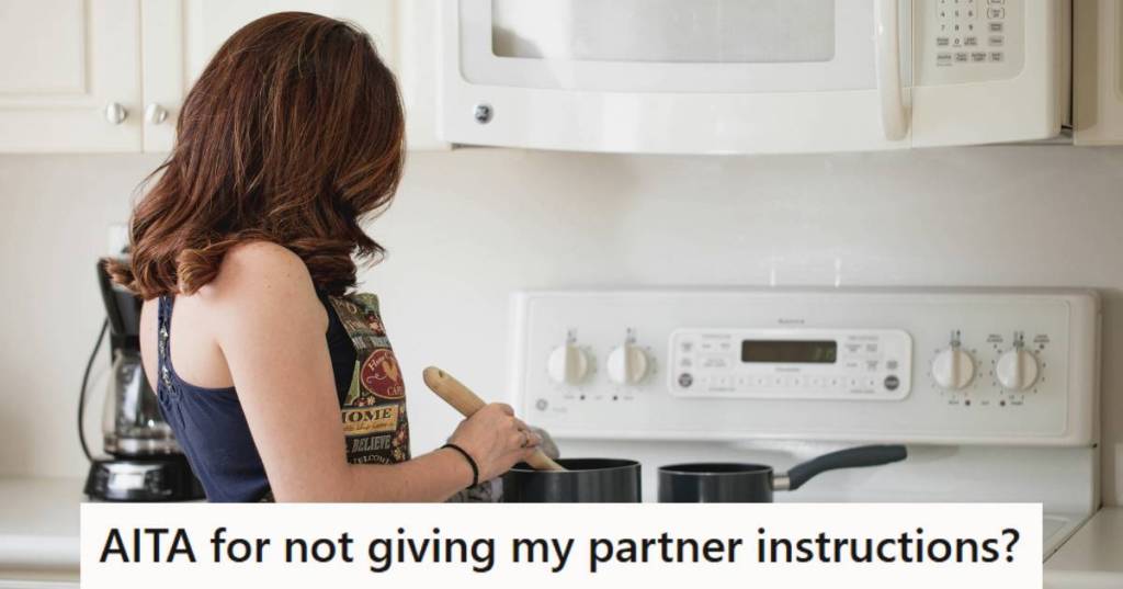 Woman cooking instant noodles in a pot on the stove