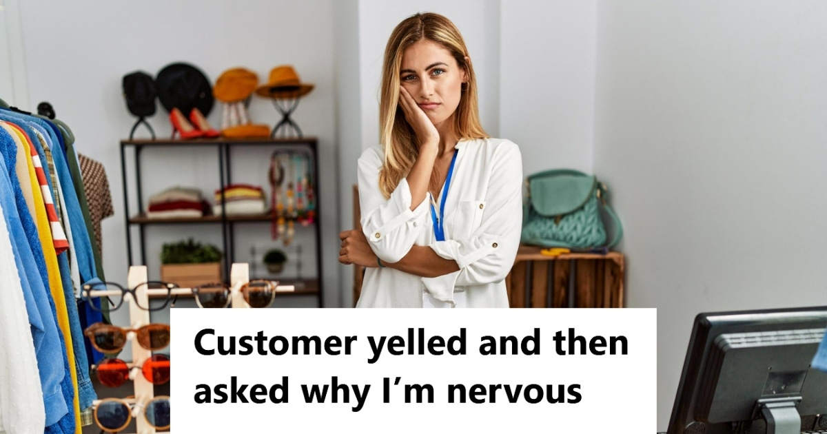 Unhappy woman working in customer service