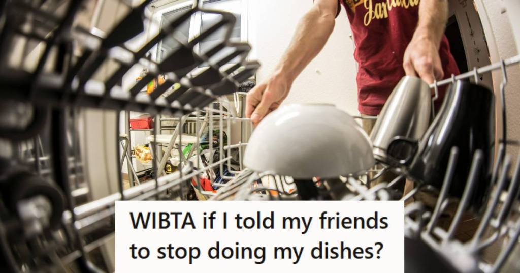 Man loading the dishwasher with bowls