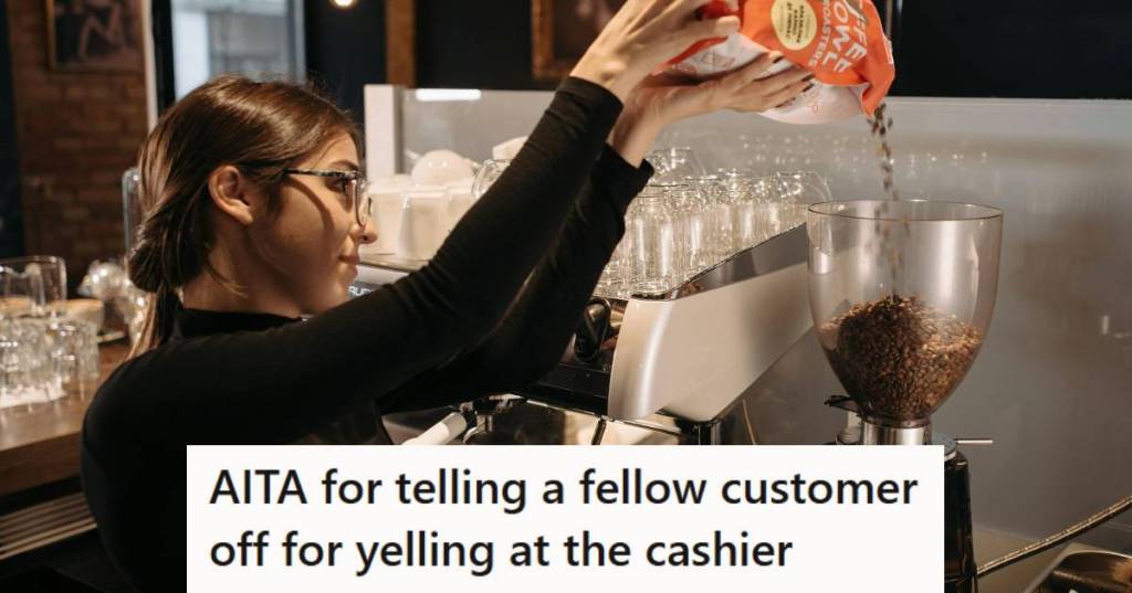 Barista at Dunkin Donuts pouring coffee in the maker