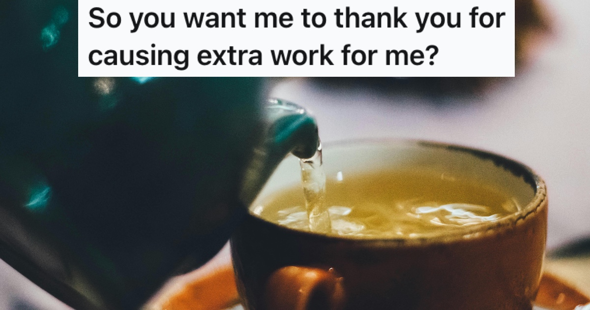 Tea being poured from a teapot