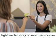 Express Cashier Jokes With A Customer About Getting Stopped At The Door, And The Whole Interaction Ends Up Making Everyone In Line Laugh