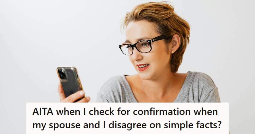 Woman looking at her phone to check the time of a function