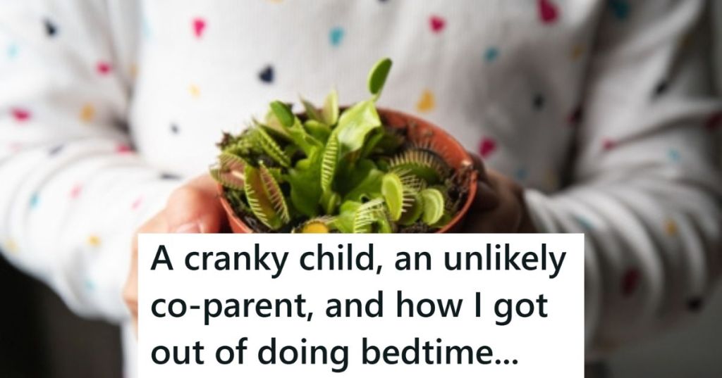 Kid with venus fly trap