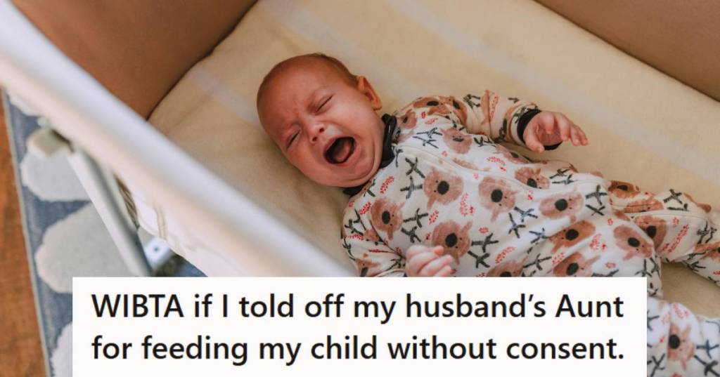 Baby boy crying because someone fed him the wrong food