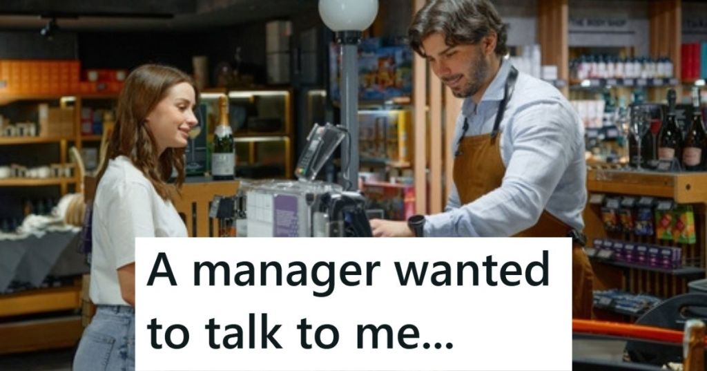 Man working at grocery store