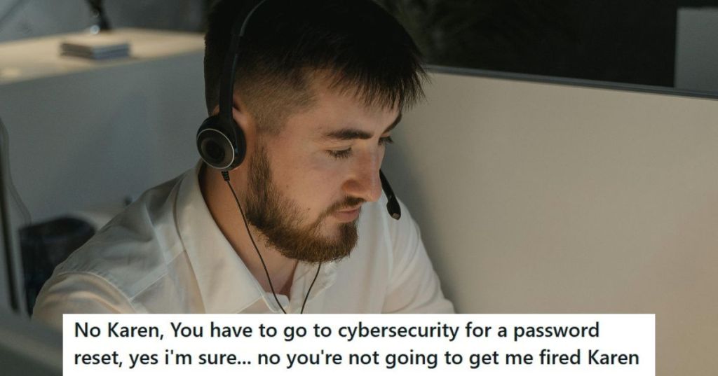 Man in white shirt with headset working