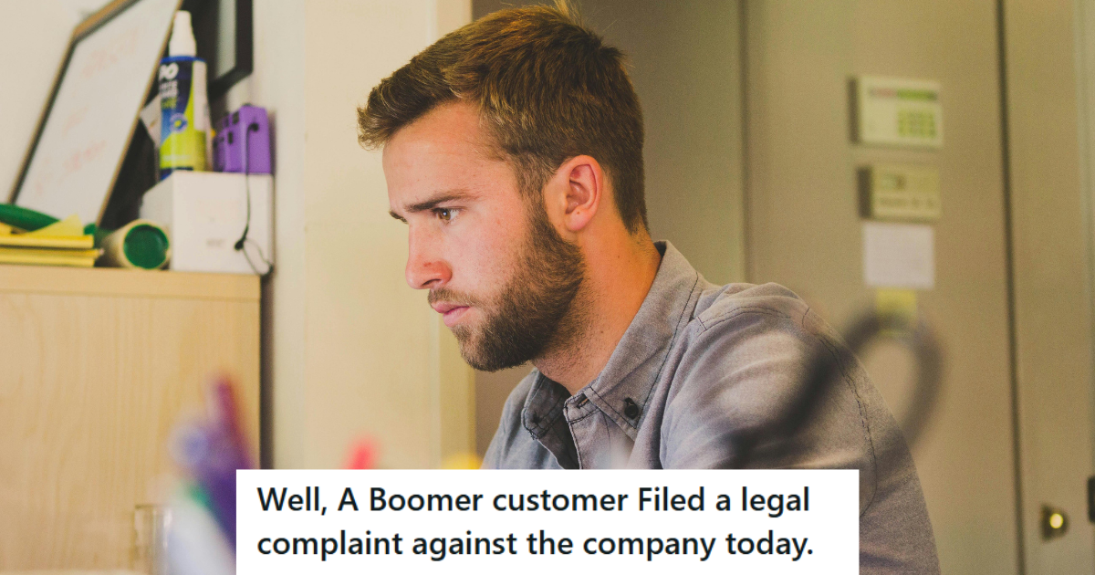 Man in grey shirt at work