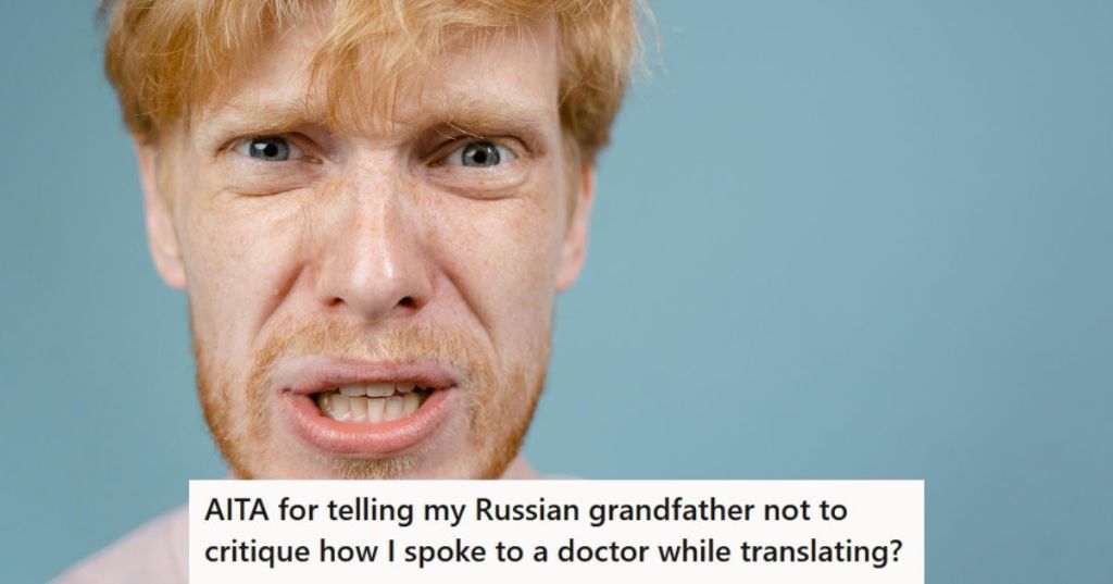 Angry man in front of blue background