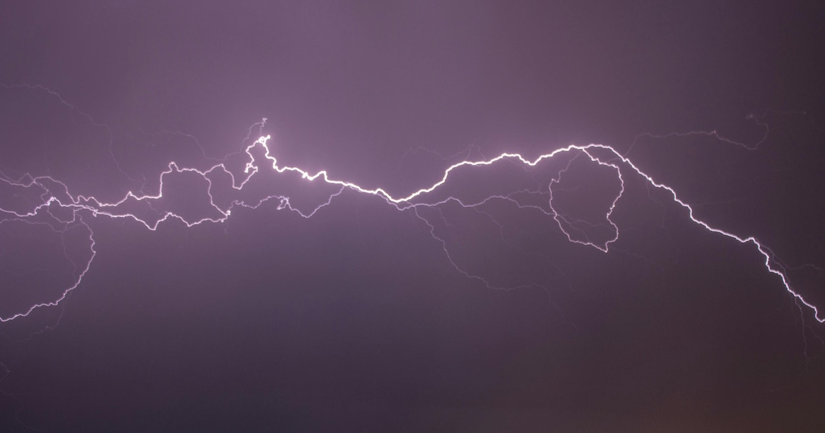 Lightning in the sky