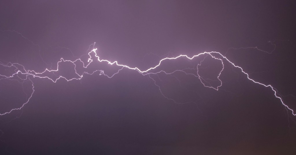 Lightning in the sky