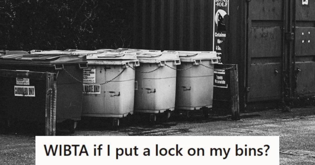 Row of trash bins all neat and tidy