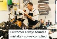 Freelance Designer Worked With A Print Shop Customer Who Always Claimed There Was A Mistake In Every Proof, So The Team Started Adding A Mistake On Purpose So He Would Approve It Faster