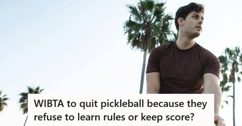 Man playing pickleball on a sunny day in Florida