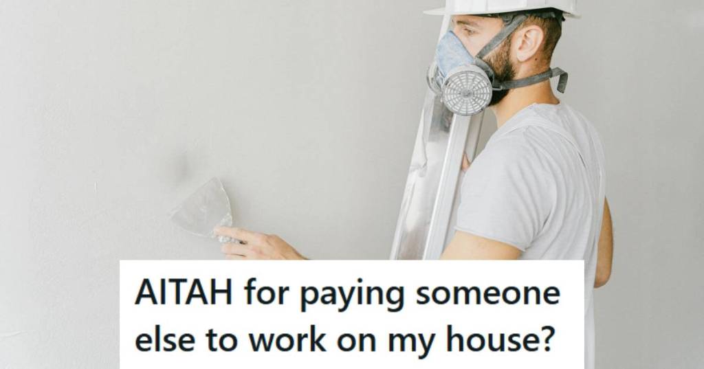 Professional plastering the walls in a home