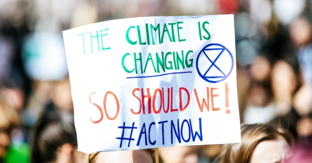 A poster at a climate change march