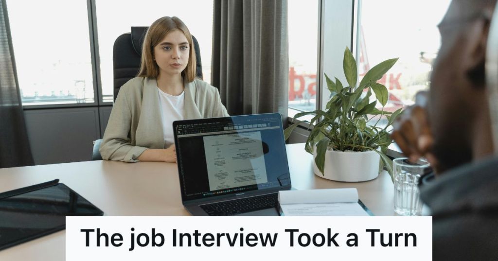 woman sitting in an interview