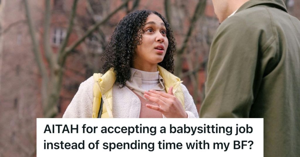 woman and man arguing outside