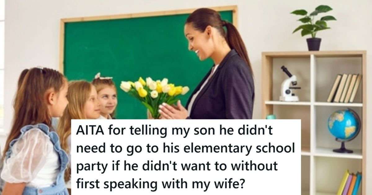 School party with teacher