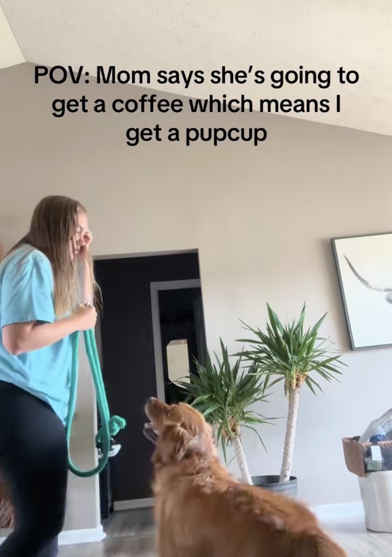woman with her dog