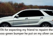 Man Let His Friend Borrow His Car And He Crashed It, But When His Friend Returned It With A Green Bumper On A Silver Car And Refused To Cover The Paint Job, They Argued Over Responsibility