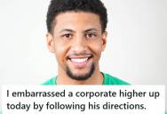 Retail Employee Followed A Corporate Executive’s Instructions During A Store Walkthrough, But The Stock Cart Spun Out Of Control And Dumped Trash All Over The Backroom Floor