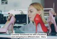 Shoe Store Clerk Helps Customer Who’s Mad About A Price, But When They Threaten To Shop Elsewhere, The Worker Agrees
