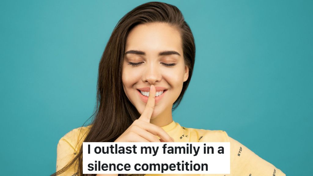 woman with her finger to her lips